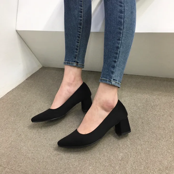 [국산수제화] 5cm,7cm 스틸레토 베이직 쿠션 스웨이드 통굽 펌프스 힐 상세 이미지 41