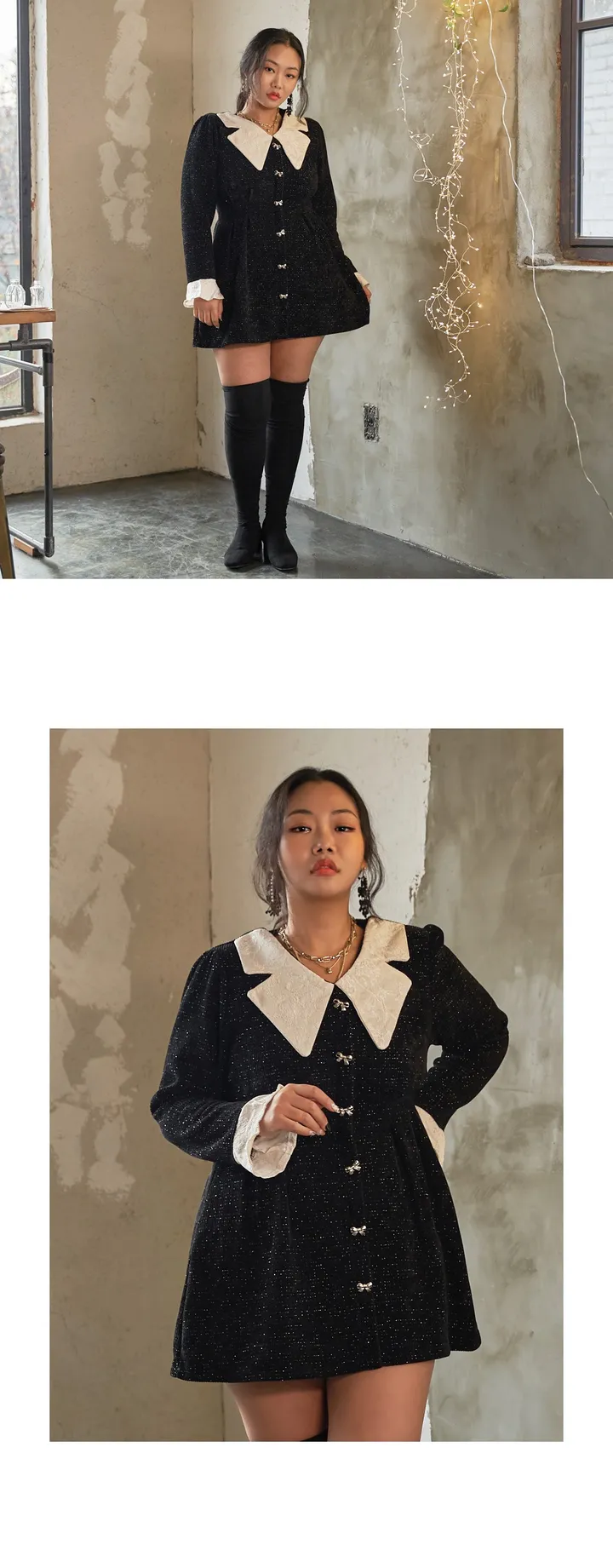 블링리본 원피스(빅사이즈 2호 88까지) 연말 파티룩 상세 이미지 3