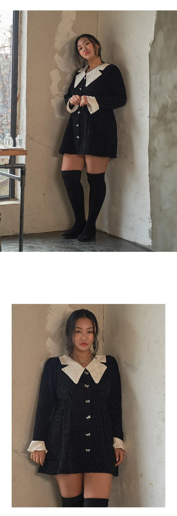 블링리본 원피스(빅사이즈 2호 88까지) 연말 파티룩 상세 이미지 5