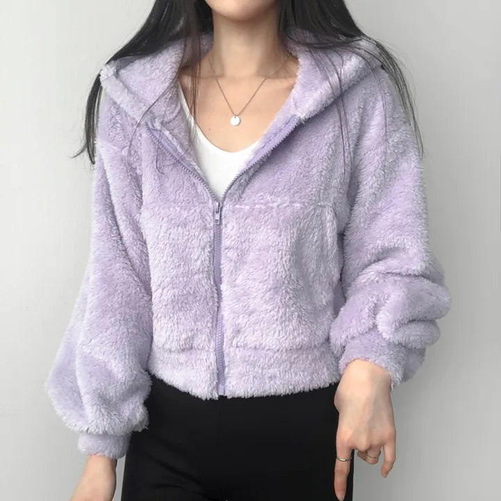 🚚당일출고🚚[엄청귀욤핏] 양털 뽀글이 후리스 크롭 후드집업 상세 이미지 19
