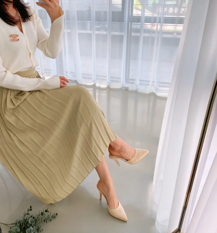 수제화라인 뾰족코 스틸레토 하이힐 뮬 슬리퍼 상세 이미지 12