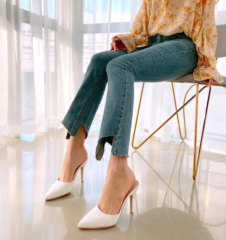 수제화라인 뾰족코 스틸레토 하이힐 뮬 슬리퍼 상세 이미지 17