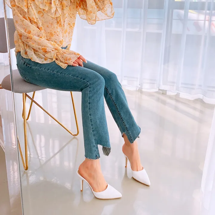 수제화라인 뾰족코 스틸레토 하이힐 뮬 슬리퍼 상세 이미지 15