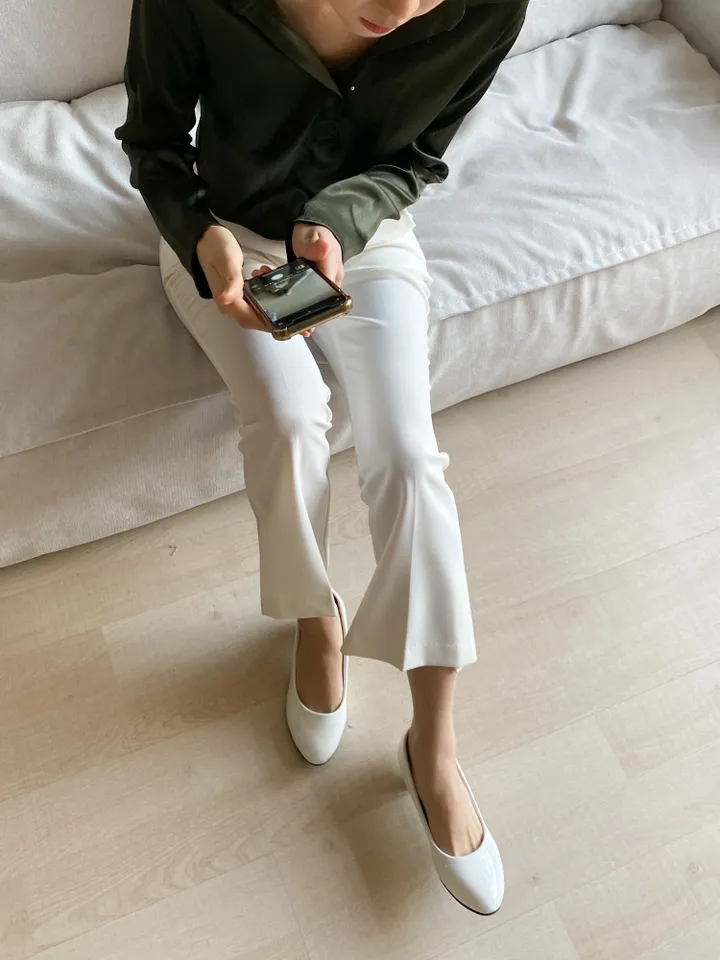 DAL727 펌프스 미들 힐 여자 에나멜 구두 둥근코 라운드 신발 블랙 화이트 발편한 굽낮은 가죽 데일리 캐주얼 하객 원피스 20대 스틸레토 예쁜 슈즈 상세 이미지 9