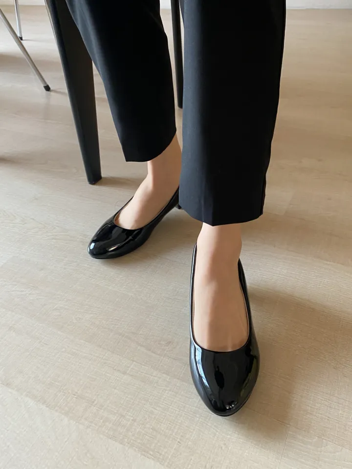 DAL727 펌프스 미들 힐 여자 에나멜 구두 둥근코 라운드 신발 블랙 화이트 발편한 굽낮은 가죽 데일리 캐주얼 하객 원피스 20대 스틸레토 예쁜 슈즈 상세 이미지 43