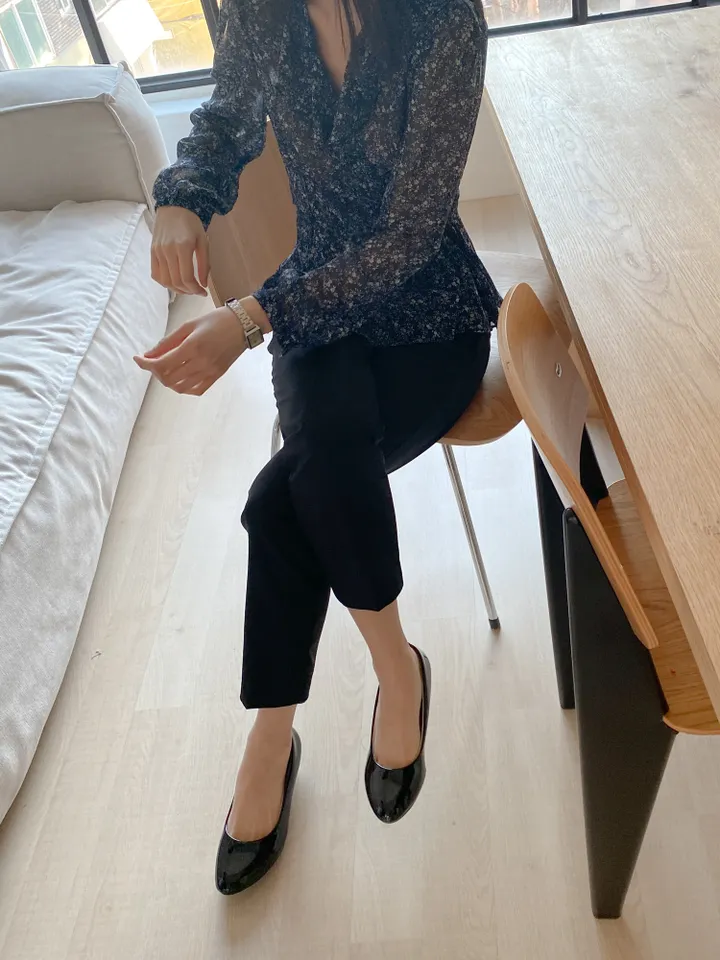 DAL727 펌프스 미들 힐 여자 에나멜 구두 둥근코 라운드 신발 블랙 화이트 발편한 굽낮은 가죽 데일리 캐주얼 하객 원피스 20대 스틸레토 예쁜 슈즈 상세 이미지 32