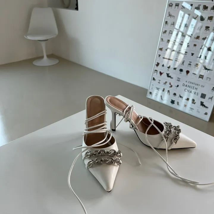 체인 스트랩 스틸레토힐 (9cm) 상세 이미지 3
