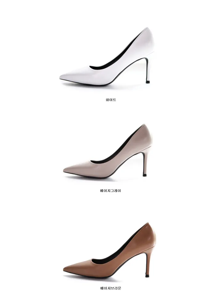 8cm 뾰족코 스틸레토힐 펌프스 여성 정장 구두 에나멜 상세 이미지 3