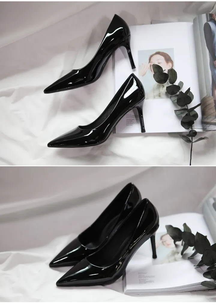 8cm 뾰족코 스틸레토힐 펌프스 여성 정장 구두 에나멜 상세 이미지 13