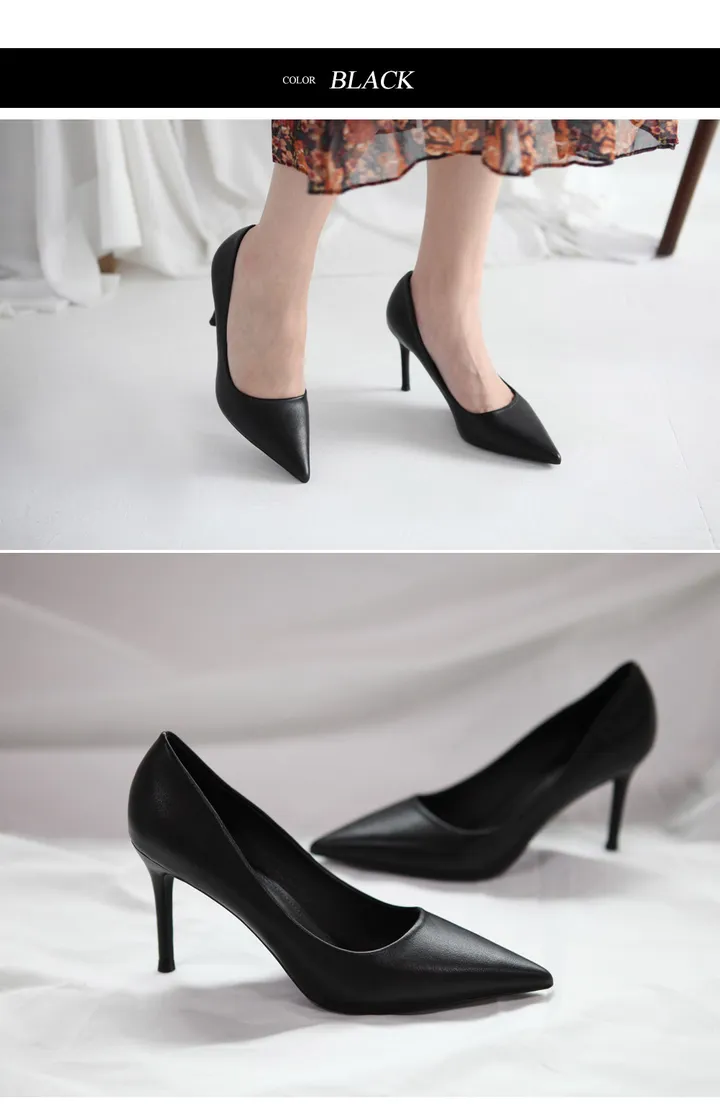 8cm 뾰족코 스틸레토힐 펌프스 여성 정장 구두 에나멜 상세 이미지 15