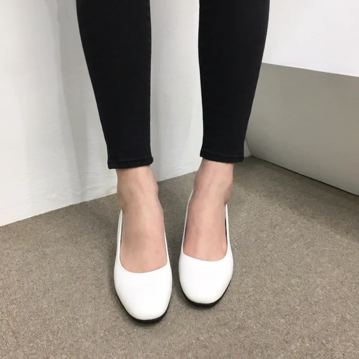 [국내제작👍당일배송]데일리 둥근 캐주얼 통굽 미들 펌프스힐 5cm 상세 이미지 11