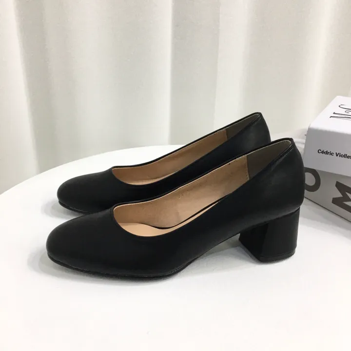 [국내제작👍당일배송]데일리 둥근 캐주얼 통굽 미들 펌프스힐 5cm 상세 이미지 25