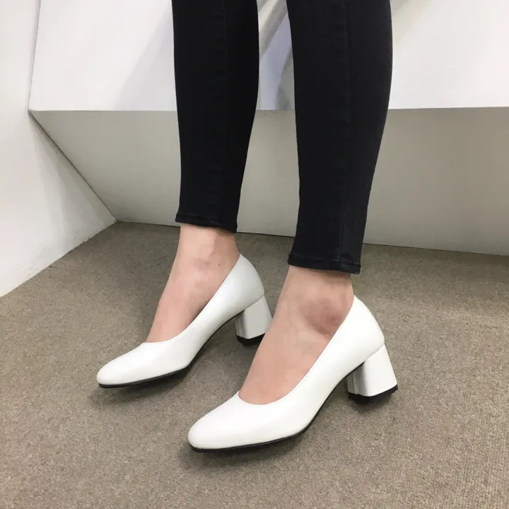 [국내제작👍당일배송]데일리 둥근 캐주얼 통굽 미들 펌프스힐 5cm 상세 이미지 13
