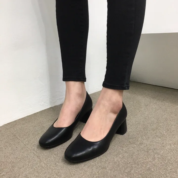 [국내제작👍당일배송]데일리 둥근 캐주얼 통굽 미들 펌프스힐 5cm 상세 이미지 28