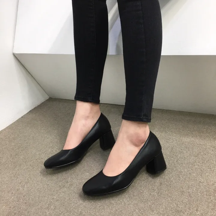 [국내제작👍당일배송]데일리 둥근 캐주얼 통굽 미들 펌프스힐 5cm 상세 이미지 29