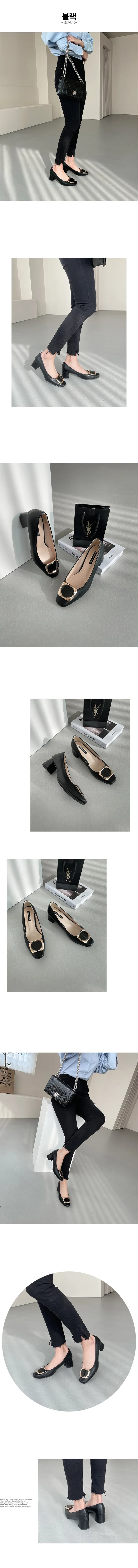 심플 스퀘어 펌프스 구두 미들힐 5cm 2colors 상세 이미지 2
