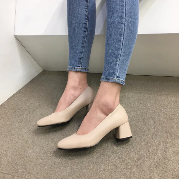 [당일배송/국산수제] 라운드 쿠션 베이직 미들굽 펌프스 힐 5cm 상세 이미지 29