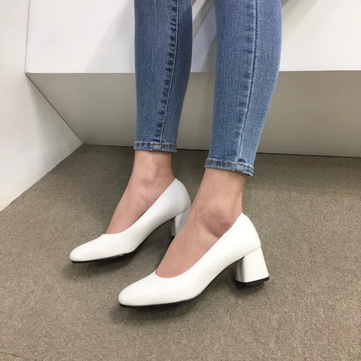 [당일배송/국산수제] 라운드 쿠션 베이직 미들굽 펌프스 힐 5cm 상세 이미지 21