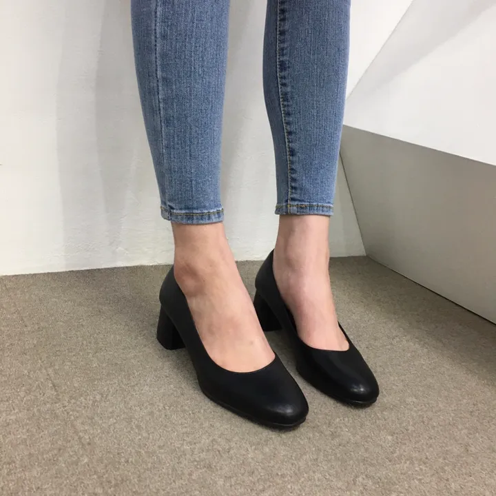 [당일배송/국산수제] 라운드 쿠션 베이직 미들굽 펌프스 힐 5cm 상세 이미지 36