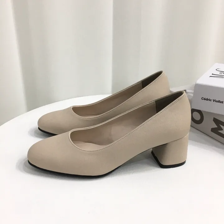 [당일배송/국산수제] 라운드 쿠션 베이직 미들굽 펌프스 힐 5cm 상세 이미지 25