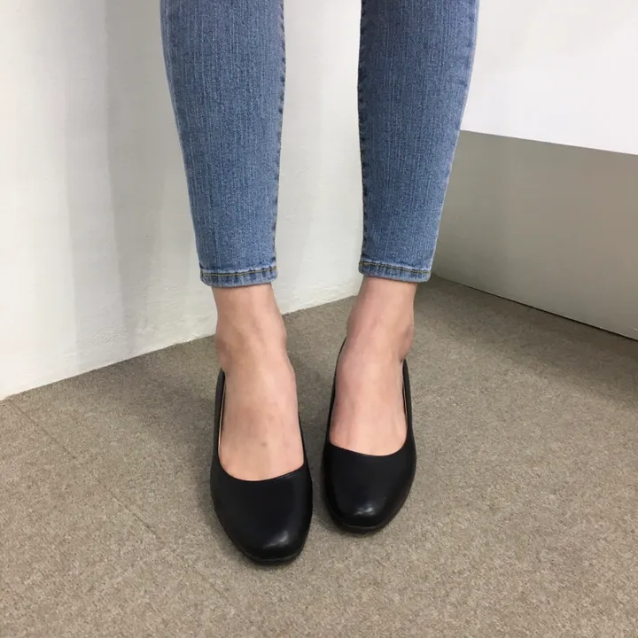 [당일배송/국산수제] 라운드 쿠션 베이직 미들굽 펌프스 힐 5cm 상세 이미지 35