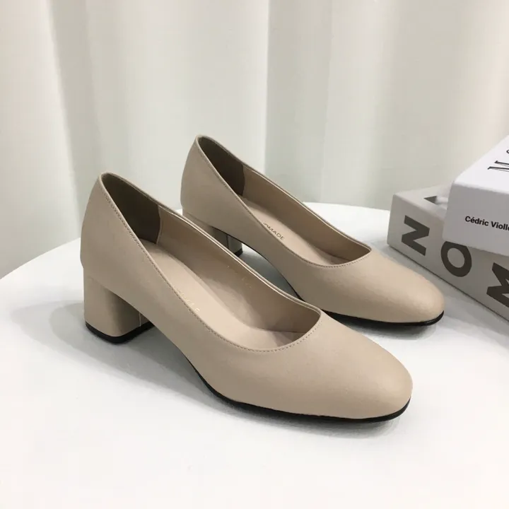[당일배송/국산수제] 라운드 쿠션 베이직 미들굽 펌프스 힐 5cm 상세 이미지 24