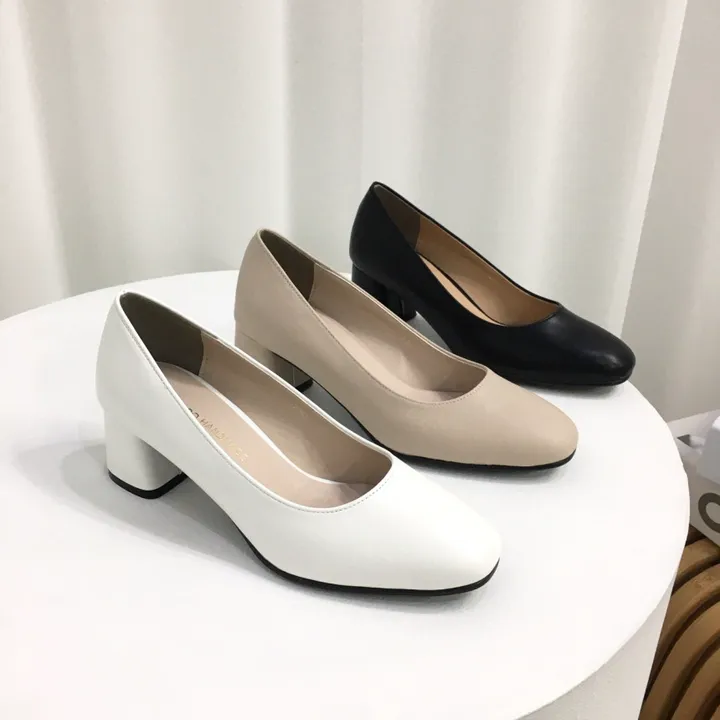 [당일배송/국산수제] 라운드 쿠션 베이직 미들굽 펌프스 힐 5cm 상세 이미지 2
