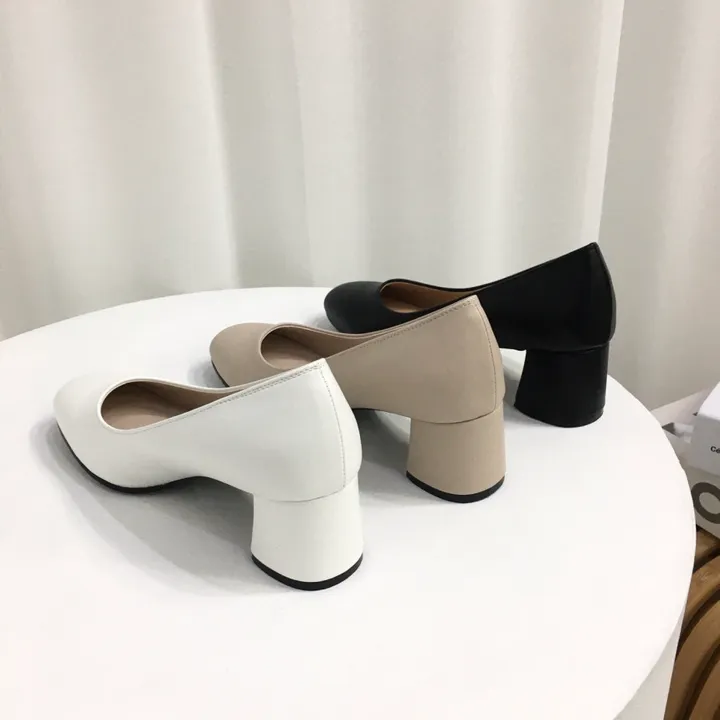 [당일배송/국산수제] 라운드 쿠션 베이직 미들굽 펌프스 힐 5cm 상세 이미지 3