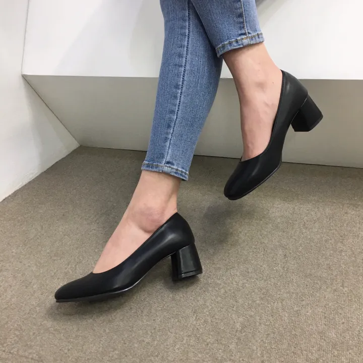 [당일배송/국산수제] 라운드 쿠션 베이직 미들굽 펌프스 힐 5cm 상세 이미지 38