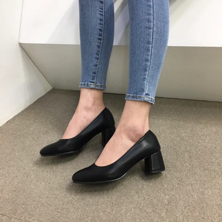 [당일배송/국산수제] 라운드 쿠션 베이직 미들굽 펌프스 힐 5cm 상세 이미지 37