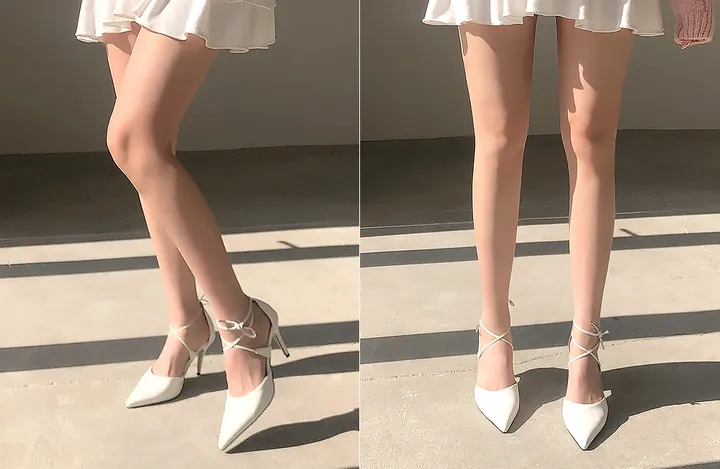 [러블리] 세비 리본 스트랩 스틸레토 힐 (7cm) 상세 이미지 1
