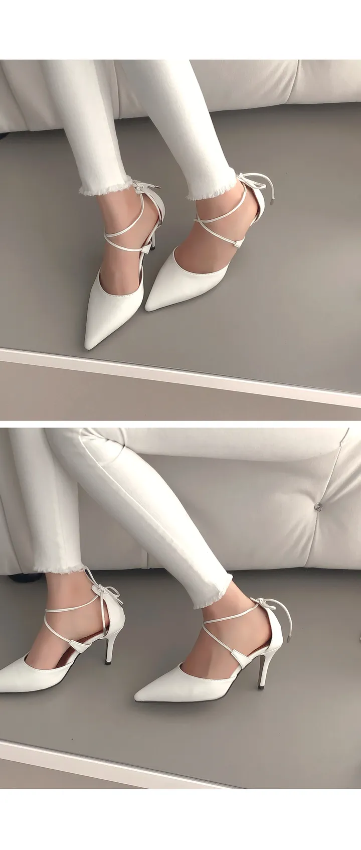 [러블리] 세비 리본 스트랩 스틸레토 힐 (7cm) 상세 이미지 4