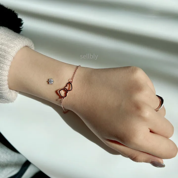[묶음할인] 더블 하트 팬던트 팔찌 써지컬 스틸 알러지X 상세 이미지 13