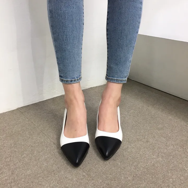 [국내제작/주문폭주] 배색 투톤 스틸레토 쿠션 펌프스 힐 5cm,7cm 상세 이미지 10