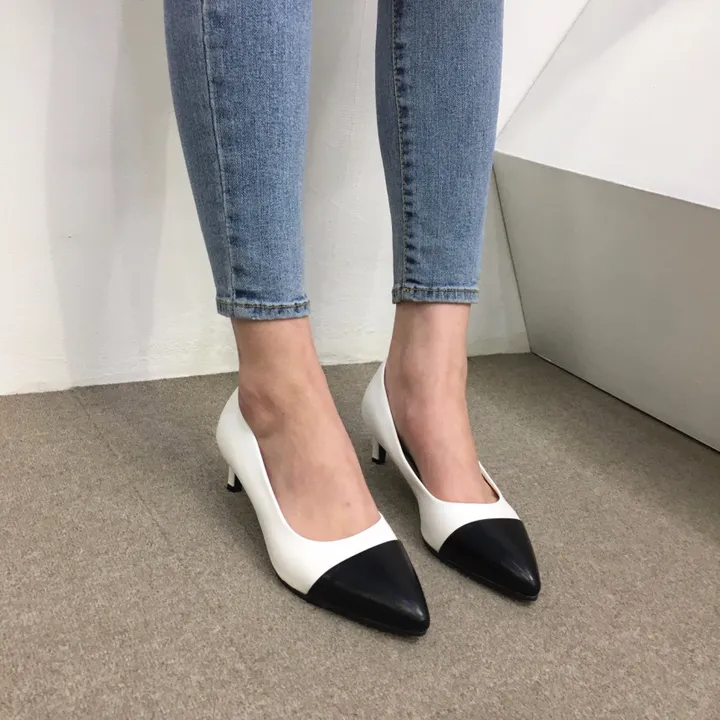 [국내제작/주문폭주] 배색 투톤 스틸레토 쿠션 펌프스 힐 5cm,7cm 상세 이미지 11