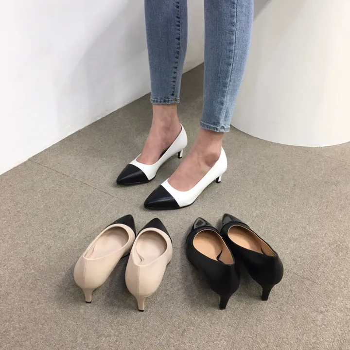 [국내제작/주문폭주] 배색 투톤 스틸레토 쿠션 펌프스 힐 5cm,7cm 상세 이미지 4