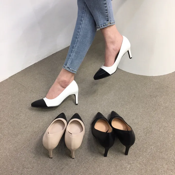 [국내제작/주문폭주] 배색 투톤 스틸레토 쿠션 펌프스 힐 5cm,7cm 상세 이미지 30