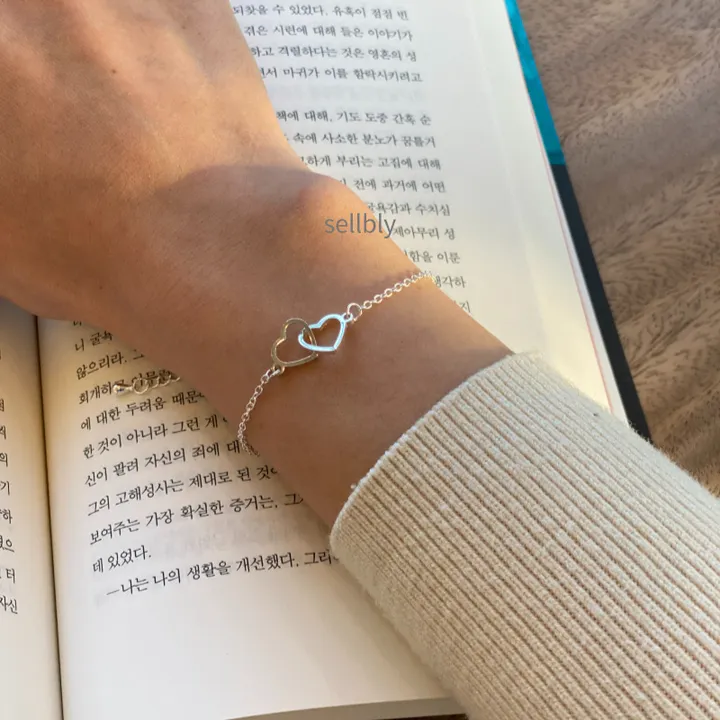 [묶음할인] 더블 하트 팬던트 팔찌 써지컬 스틸 알러지X 상세 이미지 18