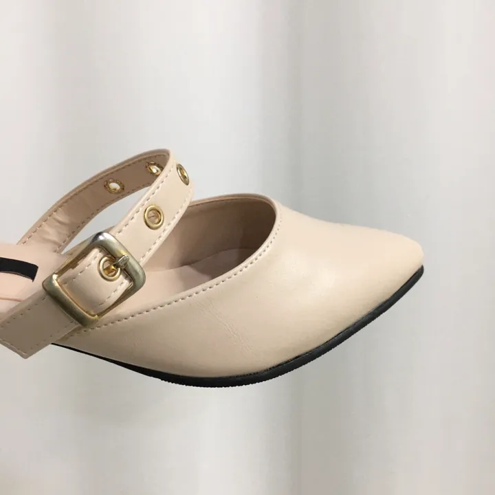 [당일배송/국산수제] 스틸레토 버클 스트랩 통굽 펌프스 4cm 상세 이미지 8