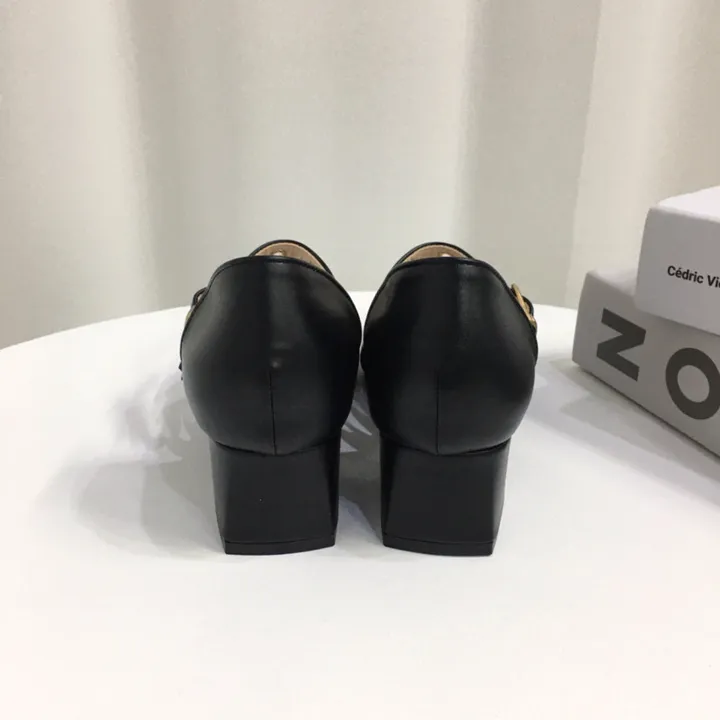 [당일배송/국산수제] 스틸레토 버클 스트랩 통굽 펌프스 4cm 상세 이미지 36
