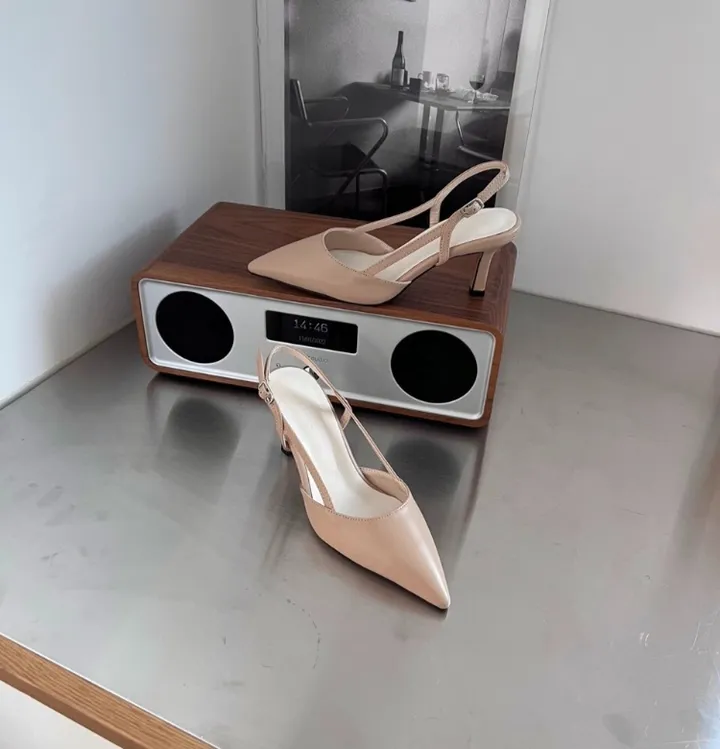 (최저가보장) 봄신상힐 미들힐 스틸레토 7cm 뾰족코 기본힐 베이직 슬링백힐 하이힐 스트랩 구두 웨딩슈즈 상견례코디 상견례룩 청담동룩 청담동힐 데일리룩 데이트룩 상세 이미지 1