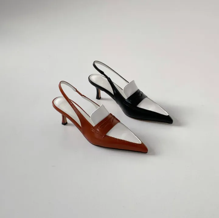 코브 투톤 배색 스틸레토 미들 힐 (6color / 7cm) 상세 이미지 3
