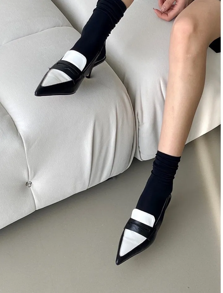 코브 투톤 배색 스틸레토 미들 힐 (6color / 7cm) 상세 이미지 12