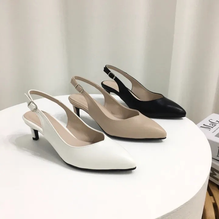 [당일배송/국산수제] 5cm,7cm,9cm 스틸레토 쿠션 브이컷 슬링백힐 상세 이미지 2