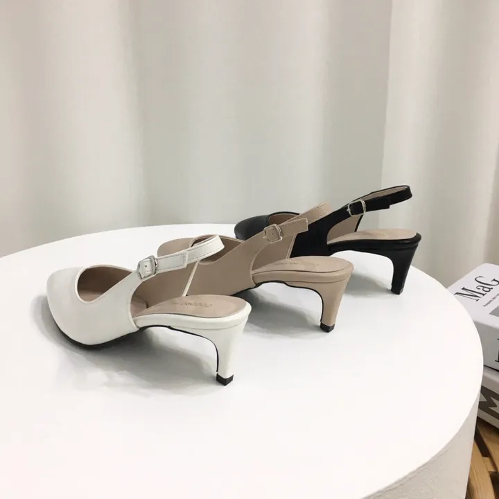 [당일배송/국산수제] 5cm,7cm,9cm 스틸레토 쿠션 브이컷 슬링백힐 상세 이미지 3