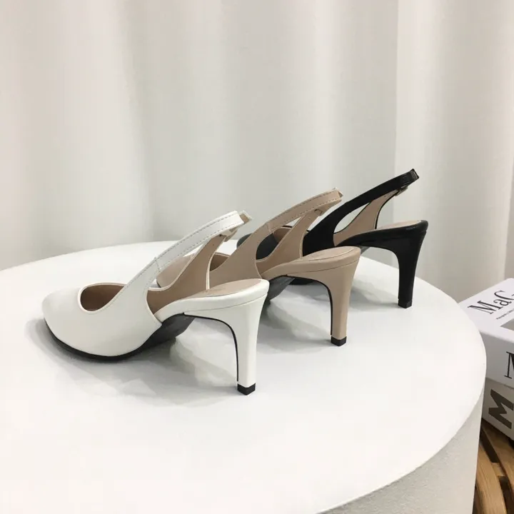 [당일배송/국산수제] 5cm,7cm,9cm 스틸레토 쿠션 브이컷 슬링백힐 상세 이미지 5
