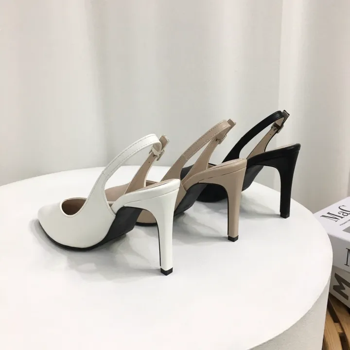 [당일배송/국산수제] 5cm,7cm,9cm 스틸레토 쿠션 브이컷 슬링백힐 상세 이미지 7