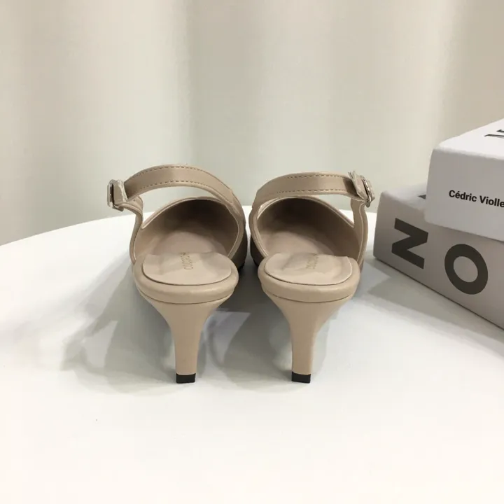 [당일배송/국산수제] 5cm,7cm,9cm 스틸레토 쿠션 브이컷 슬링백힐 상세 이미지 35
