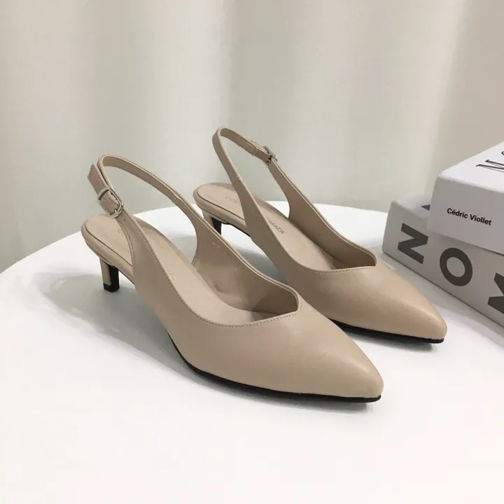 [당일배송/국산수제] 5cm,7cm,9cm 스틸레토 쿠션 브이컷 슬링백힐 상세 이미지 34
