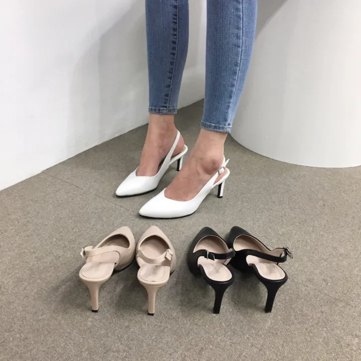 [당일배송/국산수제] 5cm,7cm,9cm 스틸레토 쿠션 브이컷 슬링백힐 상세 이미지 12